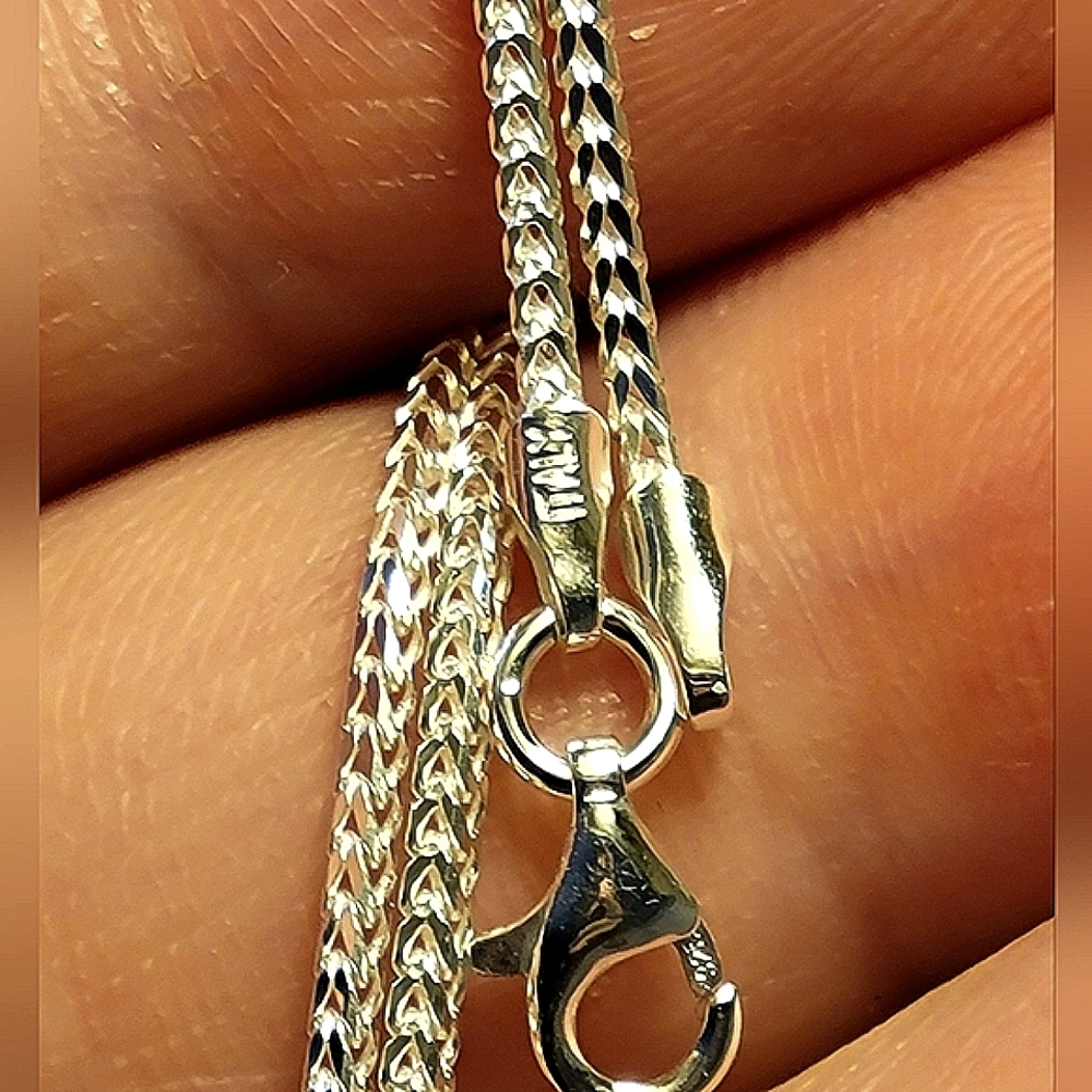 26" Solid 925 Italian Sterling Silver Franco Chain Necklace 1.2mm Thick - New